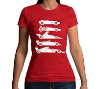 Womens Evolution of The Formula F Car 1 One T-Shirt Red UK 10-12 (L)