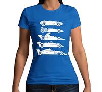 Womens Evolution of The Formula F Car 1 One T-Shirt Royal Blue UK 16-18 (Plus Size XL)