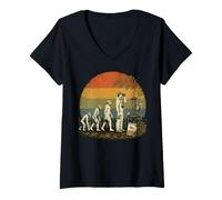 Women's Evolution to Backyard Birder Bird Watching Silhouette V-Neck T-Shirt