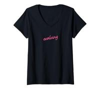 Women's Evolving Positive Affirmation Script V-Neck T-Shirt