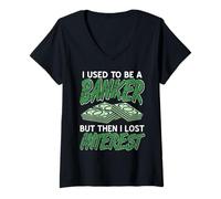 Womens Ex Banker Financial Humor Interest Joke V-Neck T-Shirt