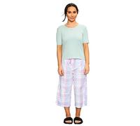 Womens Ex Laura Ashley Pure Cotton Pyjama Set Ladies Check Loungewear PJs Nightwear