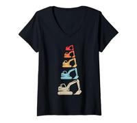 Womens Excavator Driver Animal Construction Hydraulic Excavator Excavator V-Neck T-Shirt