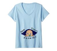 Womens Excuse Me Is It May Yet Pregnancy Baby Announcement V-Neck T-Shirt