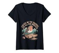 Womens Excuse Me The Squirrel Ate All Our Birdseed - V-Neck T-Shirt