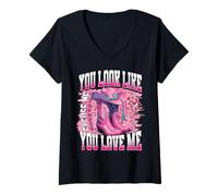 Womens Excuse Me You Look Like You Love Me Western Cowgirl V-Neck T-Shirt