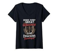 Women's Exhausted Paralegal Attorney Legal Team Support V-Neck T-Shirt