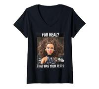 Women's Exhausted Teacher Doll for Real that was Your Test V-Neck T-Shirt