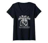 Women's Exit Pursued By A Bear The Winter's Tale William Shakespeare V-Neck T-Shirt