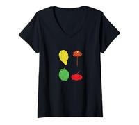 Womens Exotic Fruits Citron Acerola Tropical Mix V-Neck T-Shirt