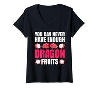 Women's Exotic Summer Beach Dragonfruit Fun Design V-Neck T-Shirt