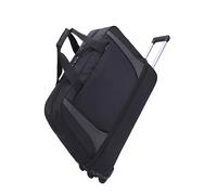 Women's Expandable Wheeled Duffle Bag Waterproof Foldable, Heavy-Duty Spinner Wheels Carry-On Luggage for Short Trip, Maternity & Postpartum Organizer(Black,M)