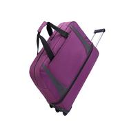 Women's Expandable Wheeled Duffle Bag Waterproof Foldable, Heavy-Duty Spinner Wheels Carry-On Luggage for Short Trip, Maternity & Postpartum Organizer(Purple,M)