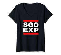 Women's Expat on The Island of Siargao SGO EXP Philippines Palawan V-Neck T-Shirt
