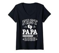 Womens Expectant Father ALMOST DADDY 2026 Funny Fatherhood V-Neck T-Shirt