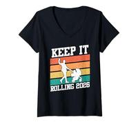 Womens Expectant Father KEEP IT ROLLING 2026 Funny Soon-to-be Dad V-Neck T-Shirt