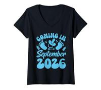 Womens Expectant Mother COMING IN SEPTEMBER 2026 Soon to be Mom V-Neck T-Shirt