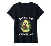 Womens Expectant Mother Expecting Avocado Joy Funny Soon to be Mom V-Neck T-Shirt