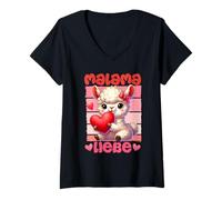 Womens Expectant Mother LIEBE Funny Soon to be Mom V-Neck T-Shirt