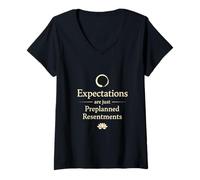 Women's Expectations are Just Preplanned Resentments Quote Zen Lotus V-Neck T-Shirt