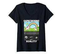 Womens Expectations vs Reality, When Everything Goes Out Bad v1 EN V-Neck T-Shirt