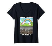 Womens Expectations vs Reality, When Everything Goes Out Bad v2 EN V-Neck T-Shirt