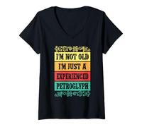 Womens Experienced Petroglyphh Petroglyphs Pictographs V-Neck T-Shirt