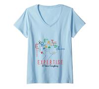 Womens Expertise It Takes Everything Skill Building Motivation Hand V-Neck T-Shirt