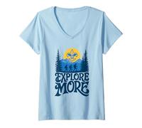 Women's Explore More! Hiking Scouts BSA Cub Scouting Outdoor V-Neck T-Shirt