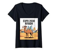 Womens Expo 2030 Riyadh Global Innovation Desert Future Vibes V-Neck T-Shirt