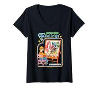 Womens Express Your Feelings Clown Retro Vintage Funny Adult Humor V-Neck T-Shirt