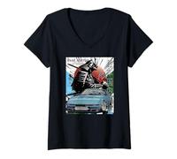 Women's Expressive JDM Motif with Samurai V-Neck T-Shirt