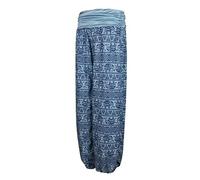 Women's Extra Long Harem Pants - Cotton Multicolored Harem Pants Multicolored Hippie High Waist Harem Pants Long Yoga Pants Summer Aladdin Pants Summer Pants Pumphose Lightweight Casual Pants, blue, L