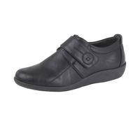Womens Extra Wide EE Fit Shoes Black PU Touch Fastening Comfort Work Walking