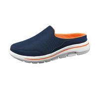 Womens Extra Wide Fit Trainers,Gym Tennis Sneakers Ladies Walking Shoes Women's Trainers Size 6 Slip On Sneaker Breathable Mesh Slip-On Loafers for Sports Casual Work Leisure (Dark Blue #2,6)