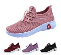 Womens Extra Wide Fit Trainers Ladies Walking Running Shoes Adjustable Lace up Gym Shoes Lightweight Low Top Walking Shoes Breathable Mesh Athletic Sneakers Non Slip Wedge Running Shoes (Black, 6)