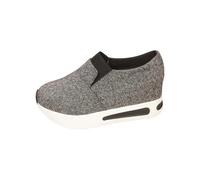 Womens Extra Wide Fit Trainers Womens Slip On Trainers Arch Support Walking Shoes Ladies Walking Running Shoes Summer Jogging Footwear Lightweight Hands Free Sneaker Height Increasing Sneakers Grey