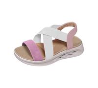 Women's Extra Wide Fit Wedges Summer Sandals Women Summer Strap Elastic Buckle Strap Soft Bottom Thick Bottom Open Toe Fly Weave Sandals Womens Wedge Black Ladies Sandles Size (Red,5.5)