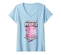 Womens Extraordinary People Need Extraordinary Pets Cute Axolotl V-Neck T-Shirt