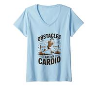 Women's Extreme Mud Run Obstacles are My Cardio OCR Racing V-Neck T-Shirt