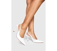 Womens Extreme Pointed Slingback Court Shoes - White - 5, White