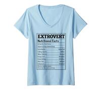 Women's Extrovert Nutritional Facts Outgoing Personality Social V-Neck T-Shirt