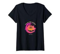 Womens Eye of the Cosmos - Vintage Mystical Moon & Eye Art V-Neck T-Shirt