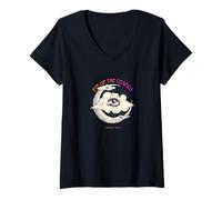 Womens Eye of the Cosmos - Vintage Mystical Moon & Eye Art V-Neck T-Shirt