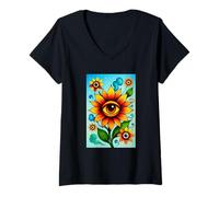 Womens Eye of The Flower Mystic V-Neck T-Shirt