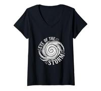 Womens Eye of The Storm Hurricane Tracker Weather Enthusiast V-Neck T-Shirt