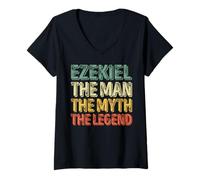 Womens Ezekiel The Man The Myth The Legend Shirt First Name Ezekiel V-Neck T-Shirt