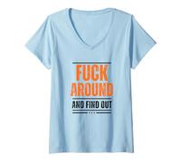 Womens F.A.F.O - Bold Statement Graphic V-Neck T-Shirt