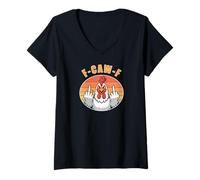 Womens F-CAW-F Angry Chicken Funny Mood Statement Humor Quote V-Neck T-Shirt