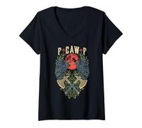 Womens F CAW F Raven Crow Norse Viking Bird FCAWF Bad Language V-Neck T-Shirt
